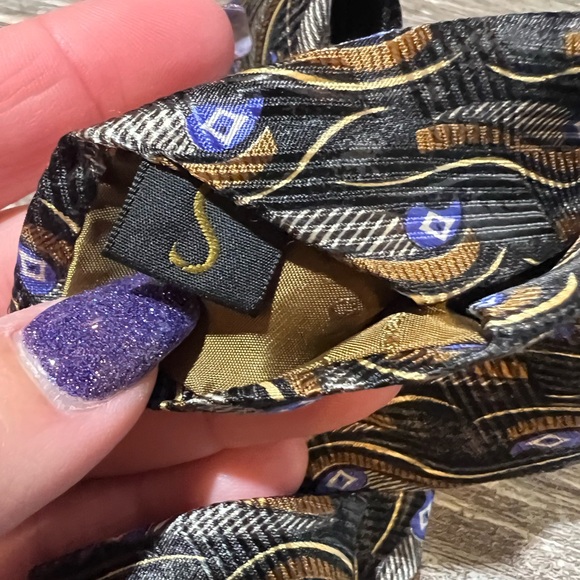 Robert Talbott Studio Men’s Necktie Elegant Black Blue‎ Gold Tie Vintage Formal - Picture 7 of 7